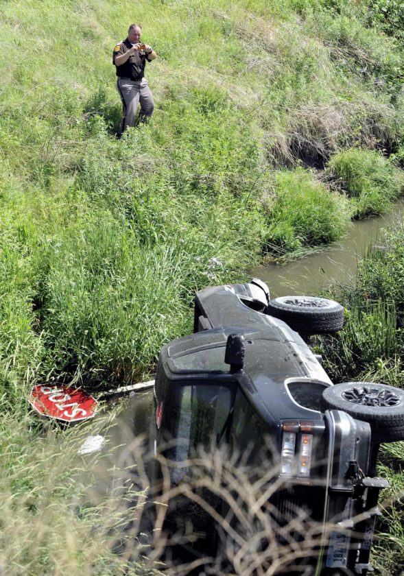 Woman hurt when her pickup ends up in drainage ditch | News, Sports ...